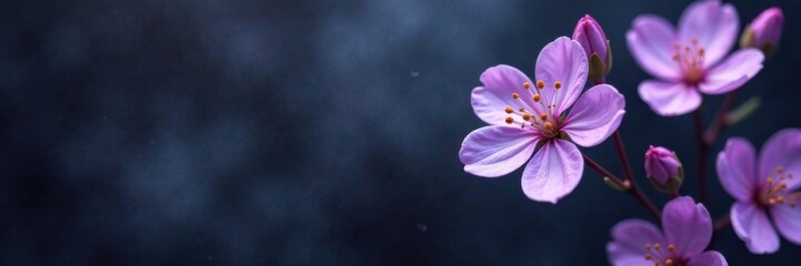 Obraz premium Soft lavender blooms amidst dark charcoal, sophisticated, luxury, wallpaper