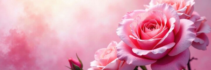 Fototapeta premium Soft petals of rose in watercolor background , watercolor, petals, roses