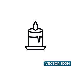 Minimalist Candle Icon Design Template 