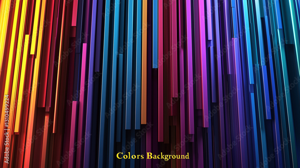 Aufkleber abstract image featuring numerous vertical, multicolored stripes of varying lengths and shades, crea