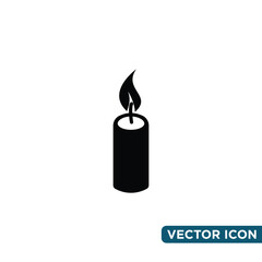 Minimalist Candle Icon Design Template 