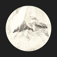 Silver foil, shiny handmade circle. Golden glittering texture, pattern. Luxury shining hand drawn background. Wedding, greeting card decoration elements. Modern minimalist art. Vector illustration