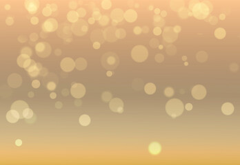 Vector abstract bokeh, golden light background.