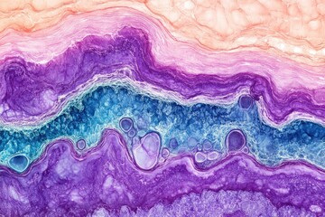 Colorful Abstract Flow of Purple and Blue with Gentle Layers and Soft Textures in Background