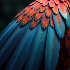 Fototapeta premium Stunning close-up of intricate feather patterns and textures on a pair of majestic wings, wing structure, bird wings, feathers