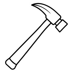 Line Art Hammer with Wooden Handle - Construction Vector Illustration, Cartoons, Clipart, Vector line art of a hammer with a wooden handle, perfect for construction and design