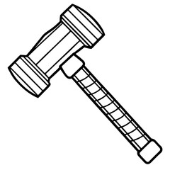 Line Art Hammer with Wooden Handle - Construction Vector Illustration, Cartoons, Clipart, Vector line art of a hammer with a wooden handle, perfect for construction and design
