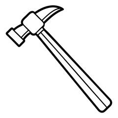 Line Art Hammer with Wooden Handle - Construction Vector Illustration, Cartoons, Clipart, Vector line art of a hammer with a wooden handle, perfect for construction and design