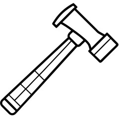 Line Art Hammer with Wooden Handle - Construction Vector Illustration, Cartoons, Clipart, Vector line art of a hammer with a wooden handle, perfect for construction and design