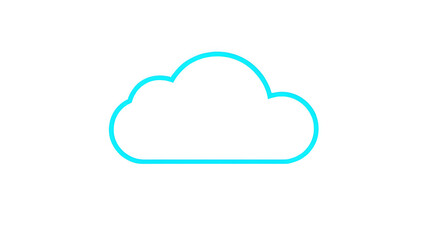 Fototapeta premium Cloud computing icon with blue cloud symbol representing technology and data network on white background