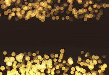 Vector abstract bokeh, golden light background.