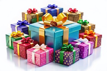 Fototapeta premium Free Download: Isolated Gift Boxes with High Depth of Field - Stock Photo