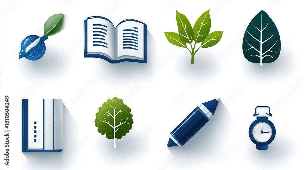 Poster a set of 15 minimalist line icons designed to represent various intellectual educational and knowled
