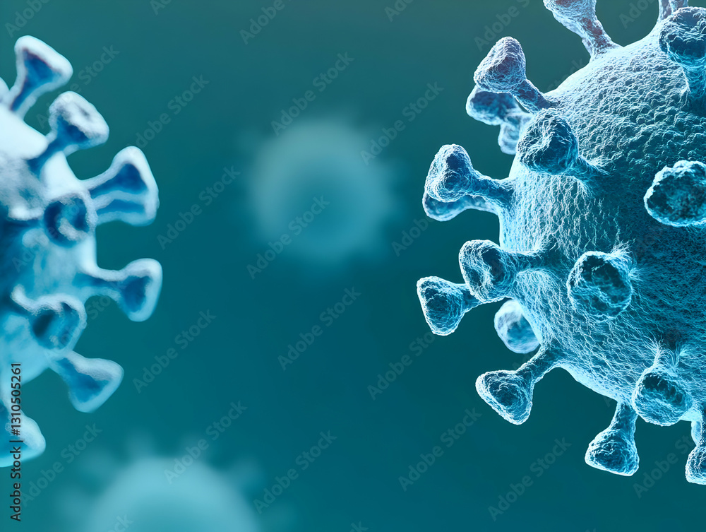 Aufkleber microscopic 3d render of virus particle