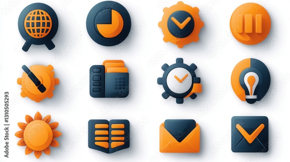 Poster a modern and minimalist set of 15 outline icons representing various technologies digital concepts u