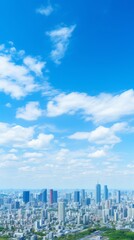 青空と都市景観イラスト,Generative AI AI画像