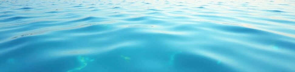 Fototapeta premium Ripples on a calm water surface with a subtle light blue hue, ripples in water, peaceful scene, calm lake