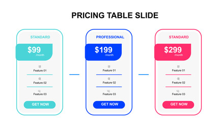 Pricing Table slide