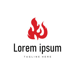 fire logo design template silhouette of fire burning illustration symbol simple flame