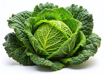 Fresh Savoy Cabbage, Green Vegetable, Healthy Food Ingredient,  Crisp Leaves, Vibrant Green