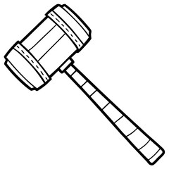 Outline of a Mallet Hammer - Construction Vector Illustration, Clipart & Line Art, Vector outline of a mallet hammer, construction tool for digital design projects.

