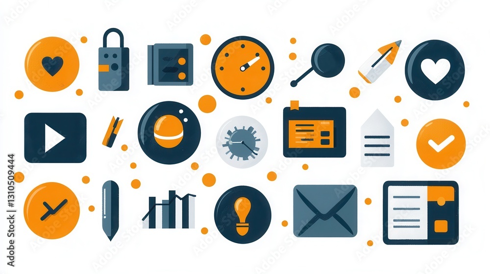 Poster this collection of 15 minimalist outline icons represents various aspects of skill building professi