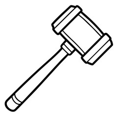 Outline of a Mallet Hammer - Construction Vector Illustration, Clipart & Line Art, Vector outline of a mallet hammer, construction tool for digital design projects.
