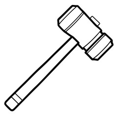Outline of a Mallet Hammer - Construction Vector Illustration, Clipart & Line Art, Vector outline of a mallet hammer, construction tool for digital design projects.
