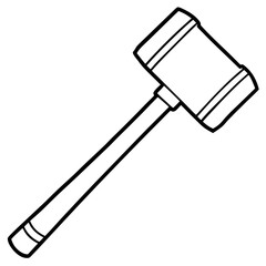 Outline of a Mallet Hammer - Construction Vector Illustration, Clipart & Line Art, Vector outline of a mallet hammer, construction tool for digital design projects.

