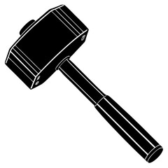 Outline of a Mallet Hammer - Construction Vector Illustration, Clipart & Line Art, Vector outline of a mallet hammer, construction tool for digital design projects.

