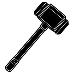 Outline of a Mallet Hammer - Construction Vector Illustration, Clipart & Line Art, Vector outline of a mallet hammer, construction tool for digital design projects.
