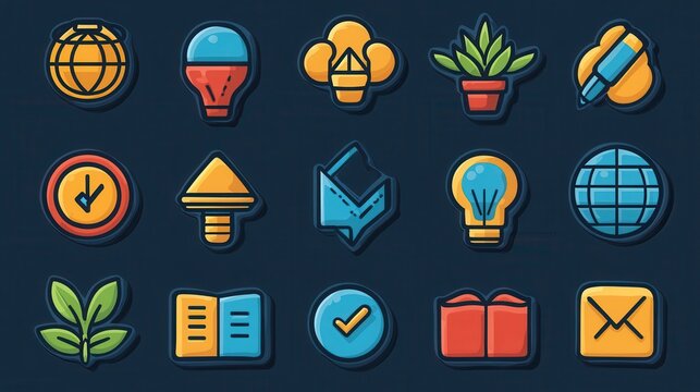 This comprehensive set of 15 outline icons visually represents a wide range of skills  education  training  and professional development concepts