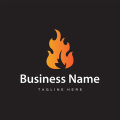 fire logo design template silhouette of fire burning illustration symbol simple flame