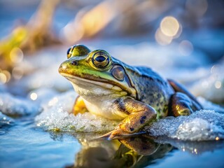 Frozen Frog Winter Nature Macro Photography Wildlife Cold Amphibian