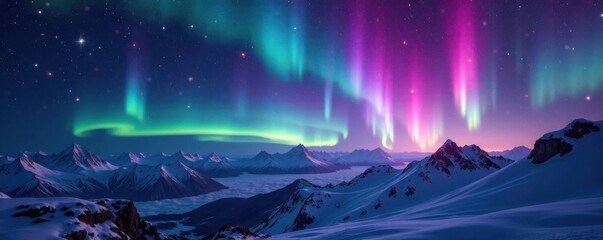 shimmering aurora borealis in space, celestial, holographic, ethereal