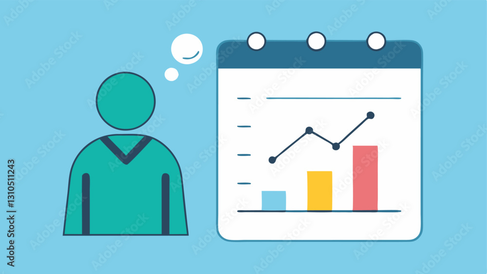 Poster monitoring spending habits a simple visualization of a person tracking daily expenses on a notepad w