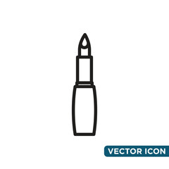 Simple Lipstick Icon Design Template 