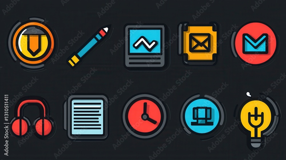 Poster comprehensive set of 15 minimal and modern line style icons designed for digital interfaces applicat