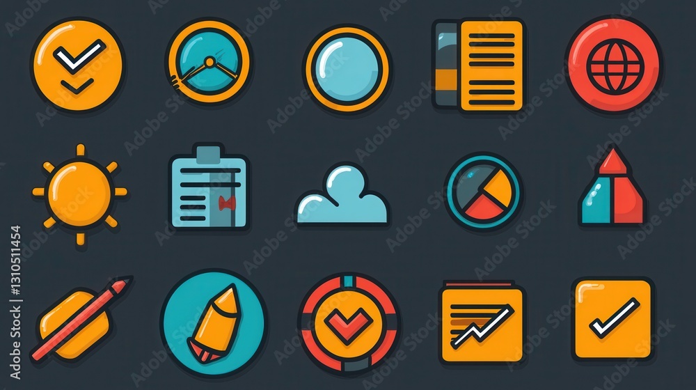 Poster this stylish set of 15 line icons is designed to represent various elements of action planning strat
