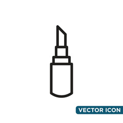 Simple Lipstick Icon Design Template 
