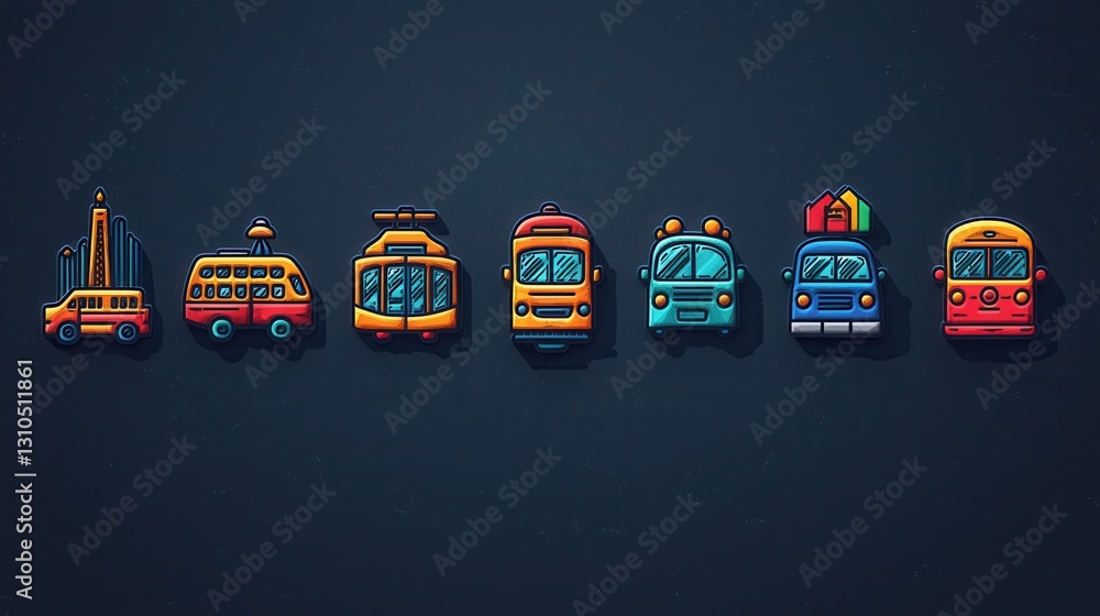 Poster this image presents a vibrant collection of 15 outline icons that capture the diverse modes of trans