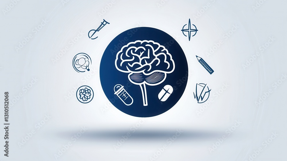 Poster conceptual brain icon symbolizing the power of intelligence creativity and innovative thinking this 