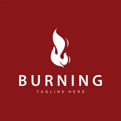 fire logo design template silhouette of fire burning illustration symbol simple flame