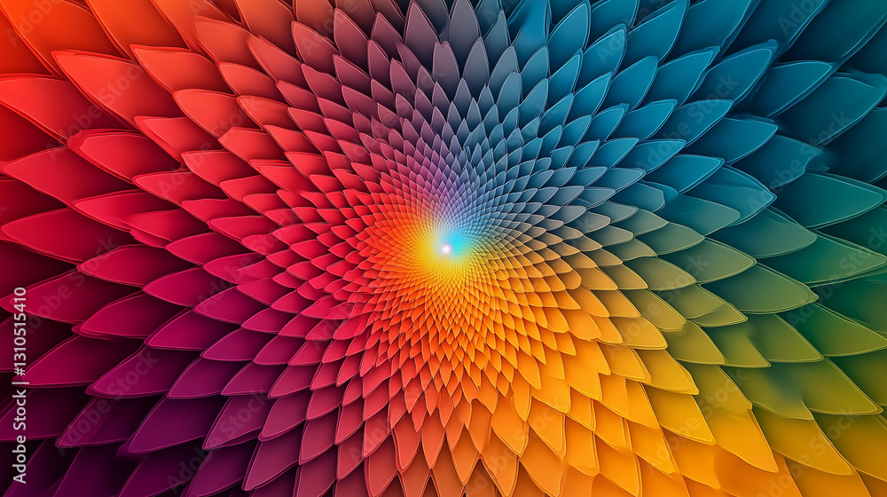 Aufkleber whirl of colors: a captivating and vivid array of colors swirling in a mesmerizing spiral pattern, d