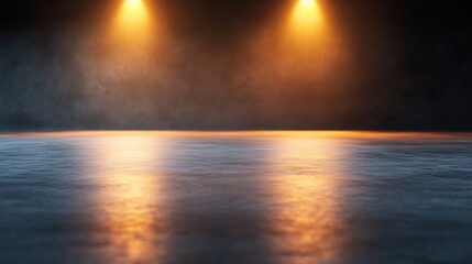 Smoky Stage, Two Lights, Dark Floor