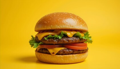 hamburger on a wooden table