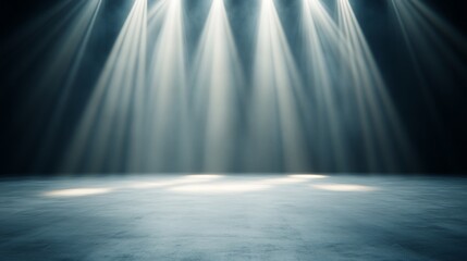 Stage Lighting, Empty Spotlights, Dark Floor