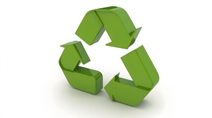 Obraz premium 3D Render Green Recycle Symbol Arrows Eco Friendly