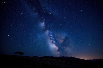 starry night sky with glittering stars on dark canvas, celestial, nebulae, twinkling
