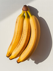 Ripe Spotted Bananas on a Light Background